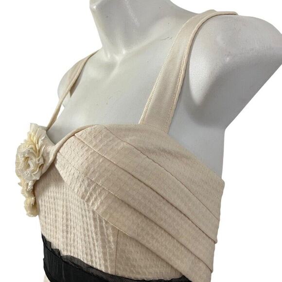 Deletta Anthropologie Womens Cream Textured Knit Sweetheart Neck Party Dress M - Picture 10 of 16